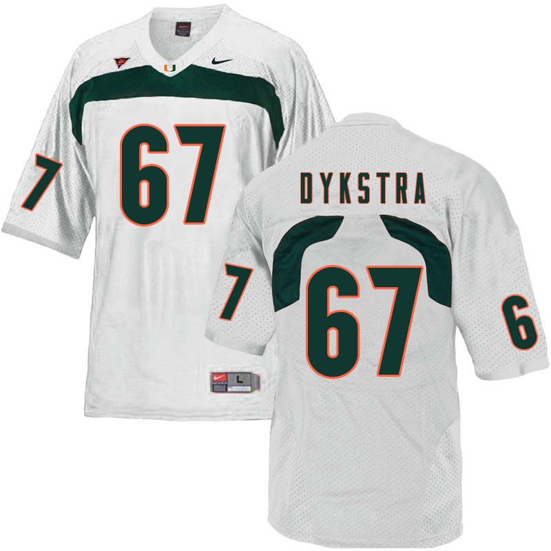 Nike Miami Hurricanes #67 Zach Dykstra College Football Jerseys Sale-White